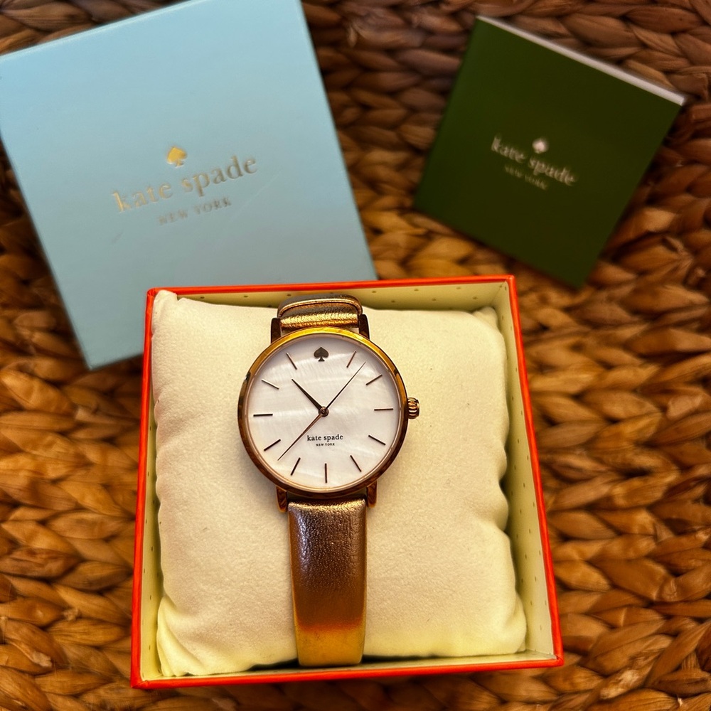 Kate Spade Rose Gold Metallic Leather Watch ♠️